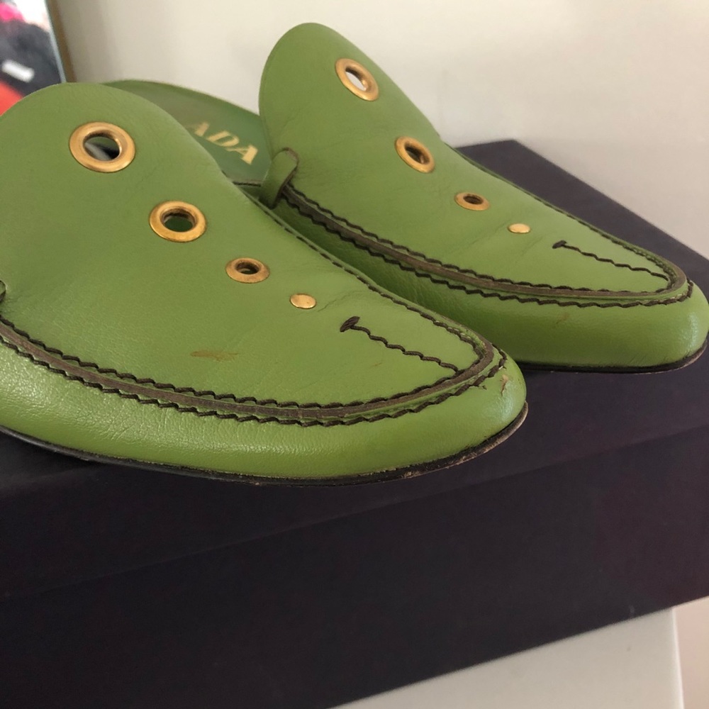 Prada bright green heeled mules - Picture 4 of 6